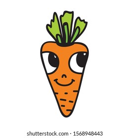 Cute cartoon carrot. Vector illustration