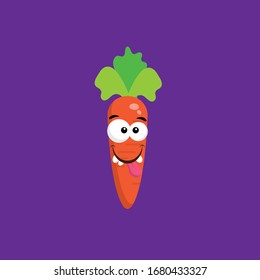 cute cartoon carrot. vector illustration.