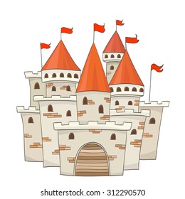 Cute Cartoon Castle Flags Vector Drawing Stock Vector (Royalty Free ...