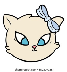 lindo gato de dibujos animados con arco