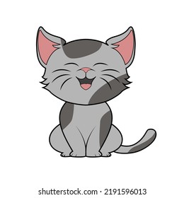 Cute cartoon Cat. C letter for Cat. Vector illustration of a flat isolated on a white background. The design element of t-shirts, home textiles, wrapping paper, children's textiles, and flashcards.