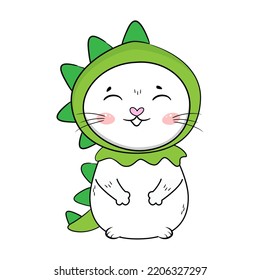 Cute cartoon cat in carnival costume. Vector illustration.