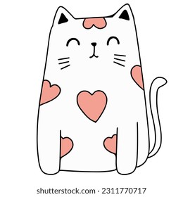 Cute cartoon cat character, black and white pattern, suitable for various publications. and create further works wonderfully