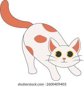 Cute Cartoon Cat Character. Vector Illustration in Cute Expression.