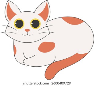 Cute Cartoon Cat Character. Vector Illustration in Cute Expression.
