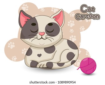 Cute Cartoon Cat Characters. Vector Illustration Cartoon styled.