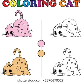 Cute cartoon cat color