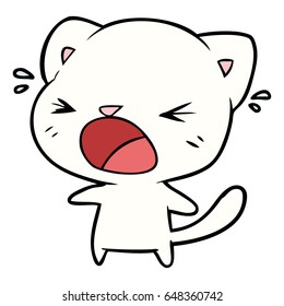 cute cartoon cat crying