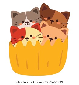 cute cartoon cat cupcake. cute food character icon design
