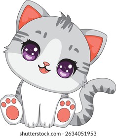 Cute Cartoon Cat Doodle Kitten Mascot