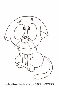 cute cartoon cat and drawing