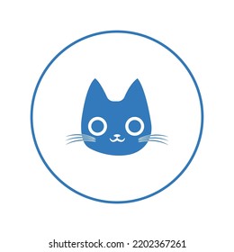 Cute Cartoon Cat Face Head Icon Stock Vector (royalty Free) 2202367261 