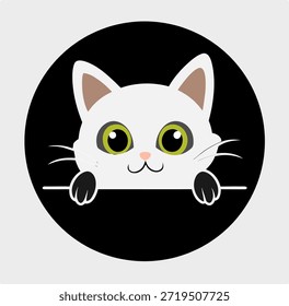 Icono lindo de la cara del gato de la historieta