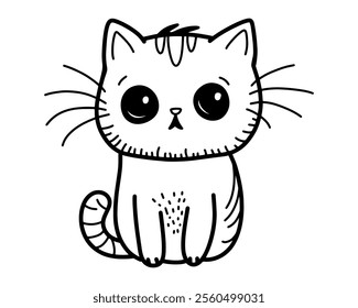 Cute Cartoon Cat Fun and Playful Theme Illustration. Vector illustration