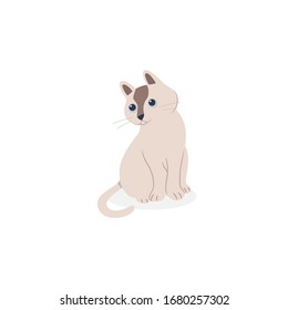 cute cartoon cat, funny, vector style, isolated flat design.