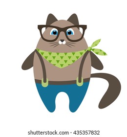 Cute cartoon cat icon