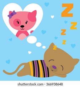 Cute cartoon cat illustration design