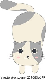Cute Cartoon Cat Illustration Isolated on White Background. Vector Character.