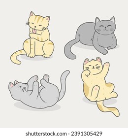 A cute cartoon cat illustration, in a playful pose.