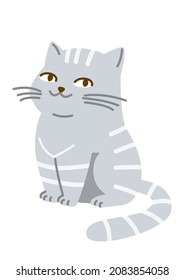 Un gato de dibujos animados lindo aislado en blanco