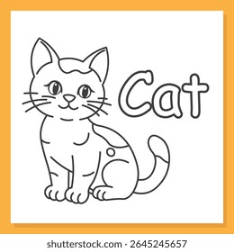 Gatinho de gato de desenho animado bonito para crianças livro de desenho