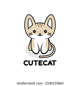 Imagen delantera del logotipo del gato de dibujos animados Cuto