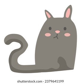 cute cartoon cat looks. illustration in isolated white background. cute picture EPS10