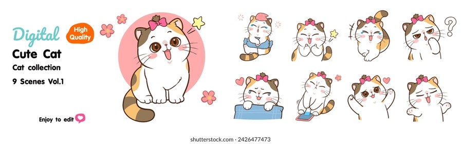 Cute cartoon cat, many designs to choose from. svg