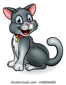 A cute cartoon cat mascot character