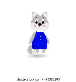 Cute cartoon Cat on a white background, can be used for wallpaper, design, card, invitation.