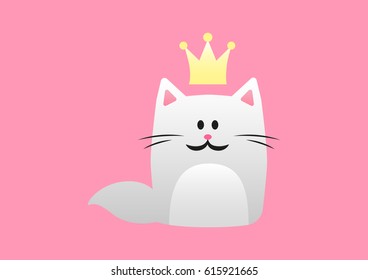 Cute cartoon cat princess