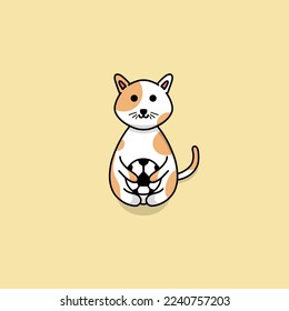 Cute Cartoon Cat Soccer vector