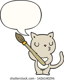 cute cartoon cat with speech bubble