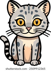 Cute cartoon cat with spots