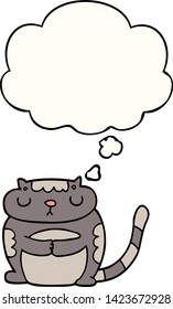 cute cartoon cat with thought bubble