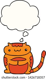 cute cartoon cat with thought bubble
