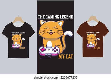 Cute cartoon cat tshirt design