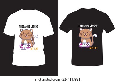 Cute cartoon cat tshirt design