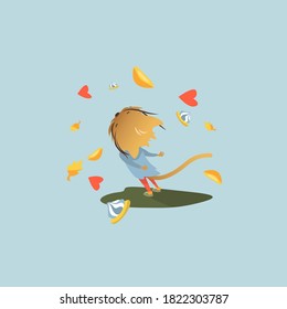 Cute cartoon cat in vector