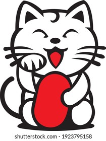 lindo gato de dibujos animados al estilo del arte vectorial