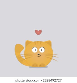 Cute cartoon cat. Vector cat. Card with a cute cat