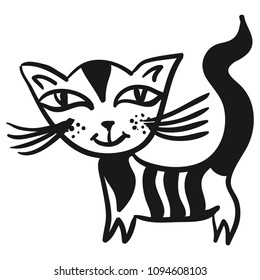 Cute cartoon cat. Vector illustration