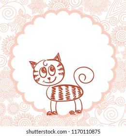 Cute cartoon cat. Vector illustration