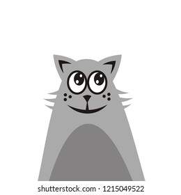 Cute cartoon cat. Vector illustration