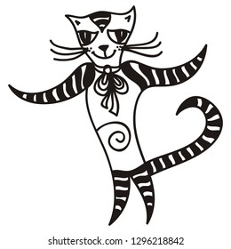 Cute cartoon cat. Vector illustration
