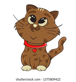 cute cartoon cat, vector illustration
