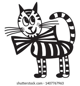 Cute cartoon cat. Vector illustration