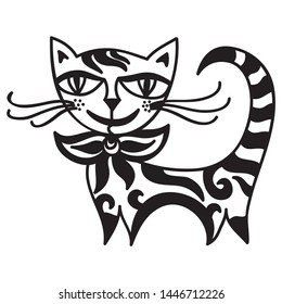 Cute cartoon cat. Vector illustration
