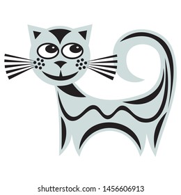 Cute cartoon cat. Vector illustration
