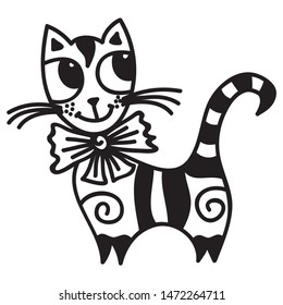 Cute cartoon cat. Vector illustration